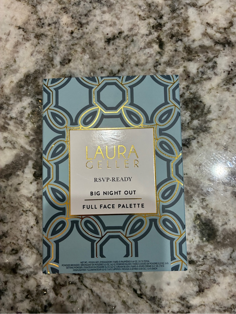 Laura Geller Big Night Out Full Face Palette - Light Blue Packaging